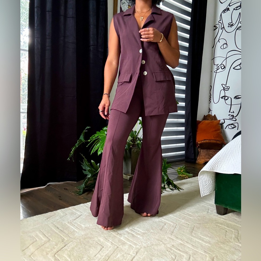 Free people flare pant and vest set